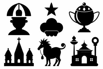 sapla icon set black silhouette vector