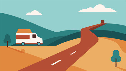 No Emergency Services A rural landscape with a tiny ambulance parked outside a clinic and an empty road highlighting the long wait times for emergency services.