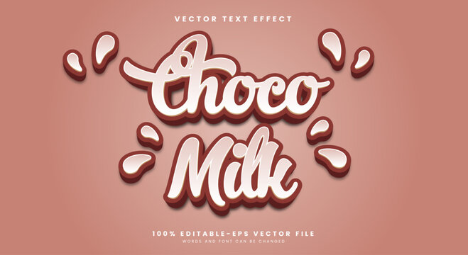 Creamy Choco milk editable text effect Template Suitable for fresh milk theme