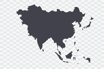 Asia Map Anchor Color on White Background quality files Png