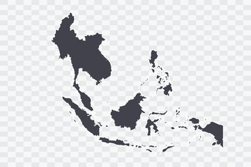 Southeast Asia Map Anchor Color on White Background quality files Png