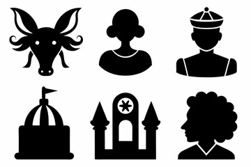 sapla icon set black silhouette vector