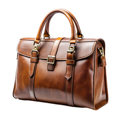 brown leather bag isolated