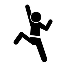 Simple bouldering person silhouette. Vector.