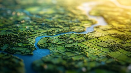 Fototapeta premium 3d Green Earth topography 