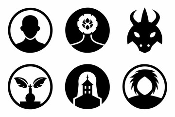 sapla icon set black silhouette vector
