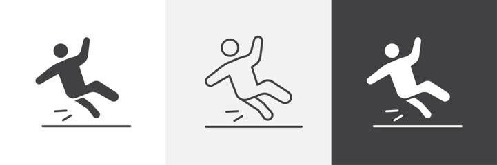 Accident icons in Thin line black color. flat simple vector symbols illustration.