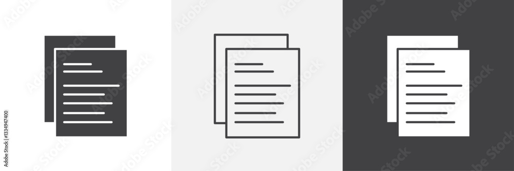 Aufkleber assignment icons in thin line black color. flat simple vector symbols illustration.