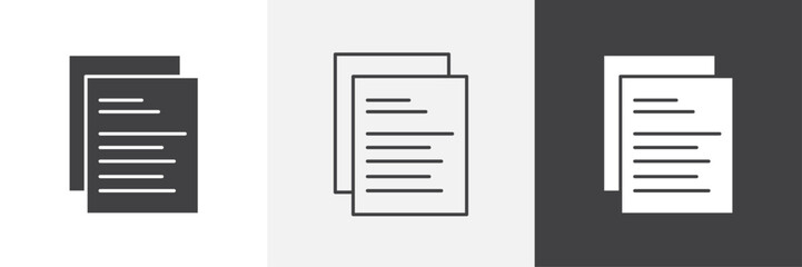 Assignment icons in Thin line black color. flat simple vector symbols illustration.