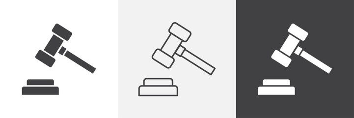 Auction icons in Thin line black color. flat simple vector symbols illustration.