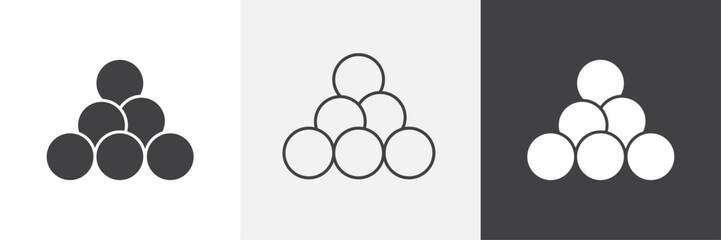 Ball pile icons in Thin line black color. flat simple vector symbols illustration.