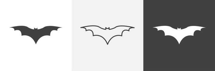 Bat icons in Thin line black color. flat simple vector symbols illustration.