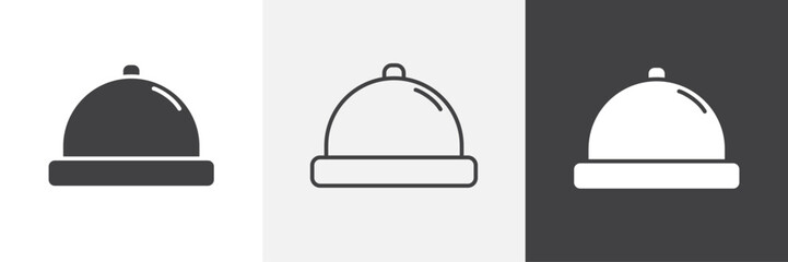 Bell concierge icons in Thin line black color. flat simple vector symbols illustration.