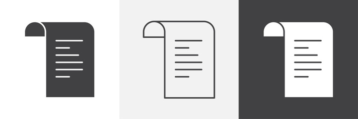 Bill icons in Thin line black color. flat simple vector symbols illustration.