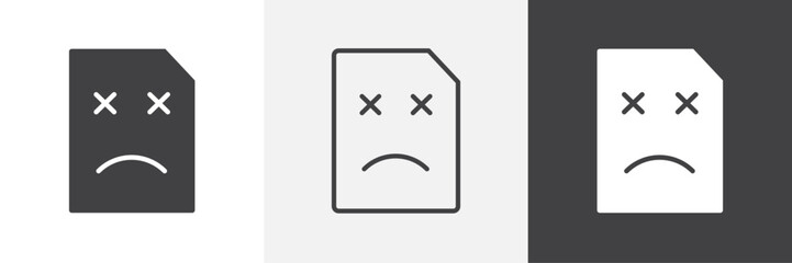 Broken Image icons in Thin line black color. flat simple vector symbols illustration.