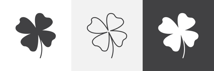 Clover icons in Thin line black color. flat simple vector symbols illustration.
