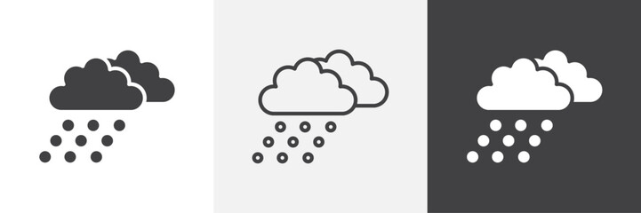 Cloud hail icons in Thin line black color. flat simple vector symbols illustration.