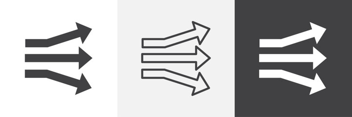 Diagram sankey icons in Thin line black color. flat simple vector symbols illustration.