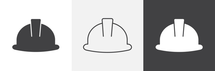 Hard hat icons in Thin line black color. flat simple vector symbols illustration.