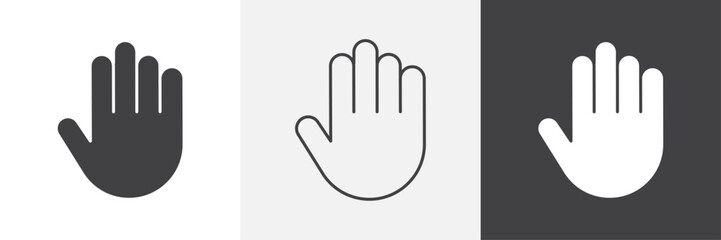 Hand icons in Thin line black color. flat simple vector symbols illustration.