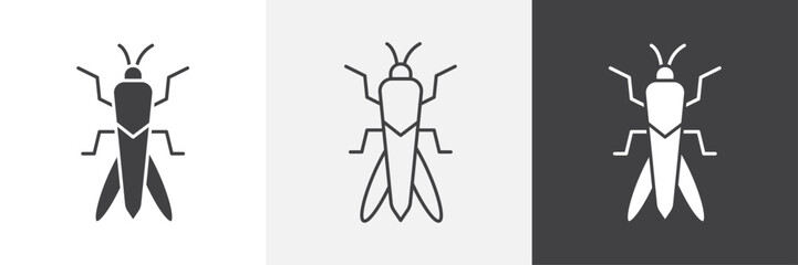 Locust icons in Thin line black color. flat simple vector symbols illustration.