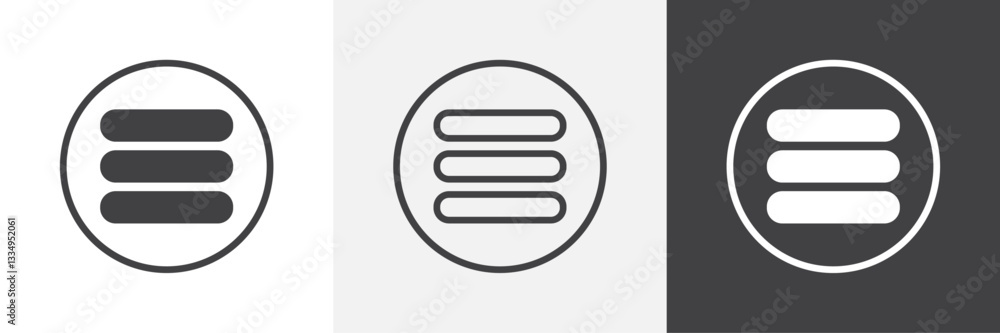 Poster menu list button icons in thin line black color. flat simple vector symbols illustration.