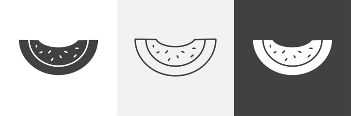 Melon icons in Thin line black color. flat simple vector symbols illustration.