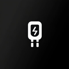 Black and white logo with the letter 'p'.