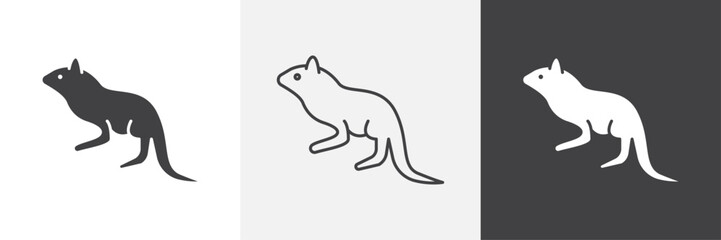 Otter icons in Thin line black color. flat simple vector symbols illustration.
