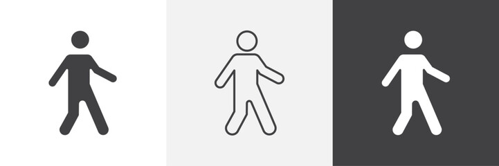 Person walking icons in Thin line black color. flat simple vector symbols illustration.