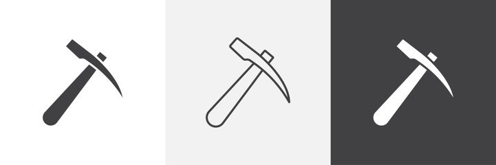 Pickaxe icons in Thin line black color. flat simple vector symbols illustration.