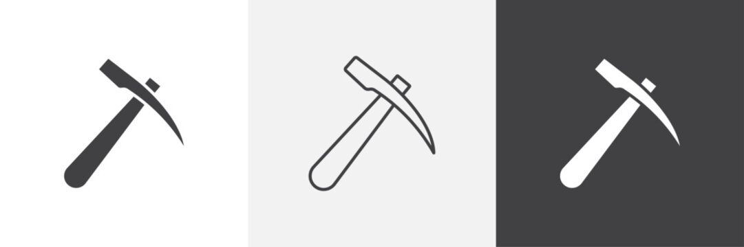 Pickaxe icons in Thin line black color. flat simple vector symbols illustration. - Powered by Adobe