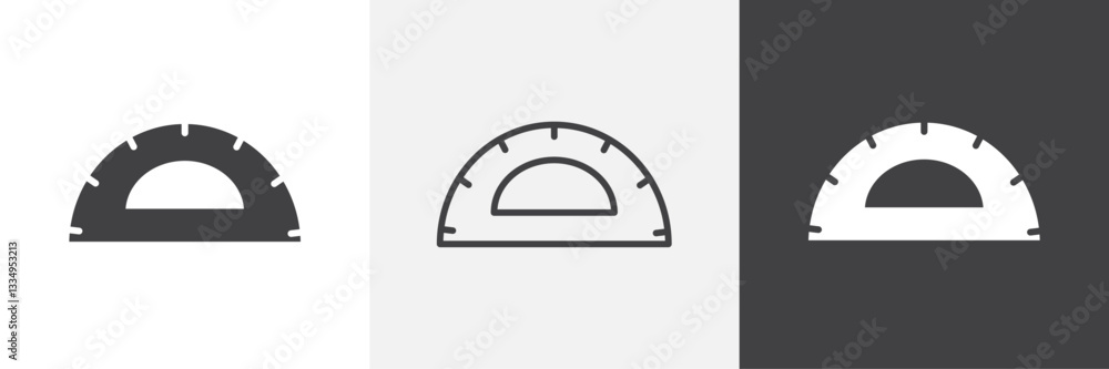 Poster protractor icons in thin line black color. flat simple vector symbols illustration.