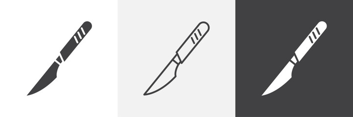 Scalpel icons in Thin line black color. flat simple vector symbols illustration.