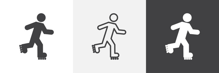 Skating icons in Thin line black color. flat simple vector symbols illustration.