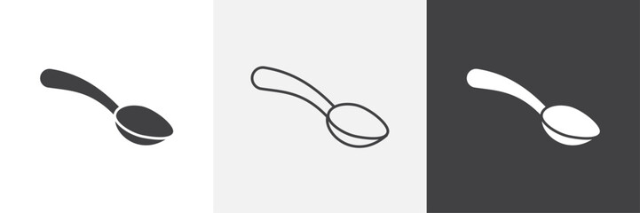 Spoon icons in Thin line black color. flat simple vector symbols illustration.