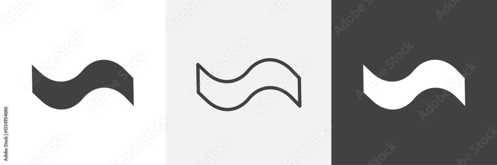 Poster tilde icons in thin line black color. flat simple vector symbols illustration.