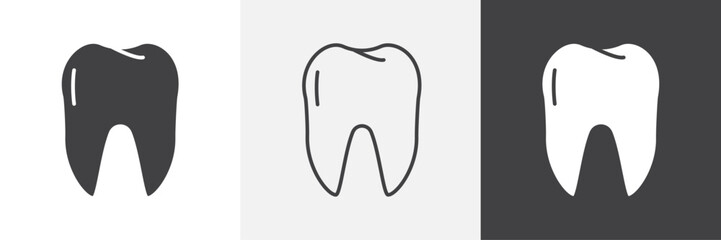 Teeth icons in Thin line black color. flat simple vector symbols illustration.