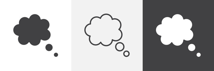 Thought bubble icons in Thin line black color. flat simple vector symbols illustration.