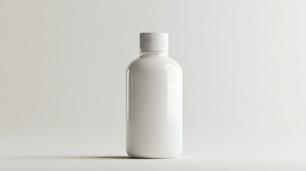 White Plastic Bottle Mockup Product Packaging Design Template Isolated on White Background