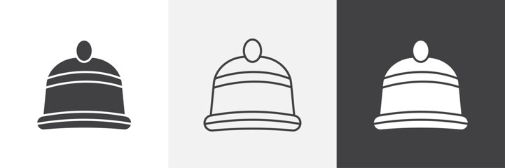 Winter hat icons in Thin line black color. flat simple vector symbols illustration.
