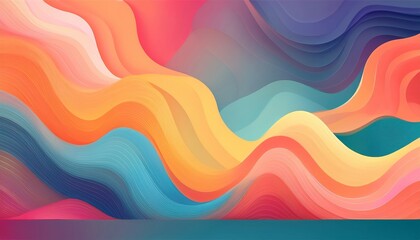 Obraz premium blend of angular geometric shapes and free-flowing organic curves in vibrant colors