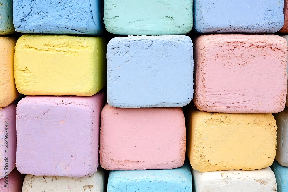 Aufkleber colorful square blocks are arranged in a structured and decorative pattern