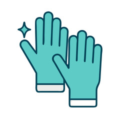 Obraz premium robber gloves colored icon on transparent background 