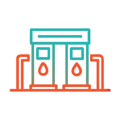 gas station colored icon on transparent background 
