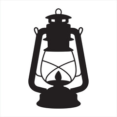 Silhouette of a Vintage Oil Lamp
