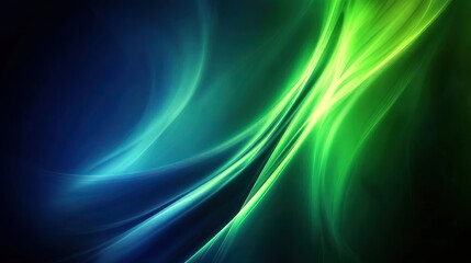 Fototapeta premium Abstract dynamic glowing lines of blue and green colors. Background design. Possible use in website headers or presentations