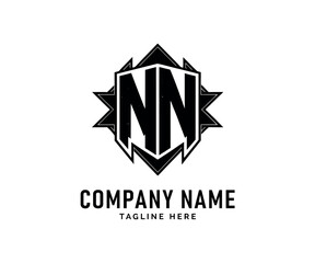 Obraz premium NN Monogram logo Design. NN logo Design Monogram, Shield, Modern, Company Branding, Style, Vector