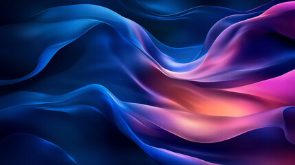 Obraz premium Ethereal Fabric: An abstract design of flowing fabric in vibrant hues, blending shades of blue, purple, and gold. It's a dynamic display of color and form.