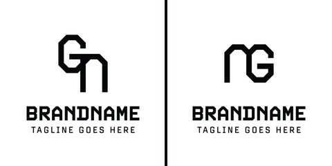 Fototapeta premium Letters GN and NG Monogram Logo, suitable for any business with NG or GN initials